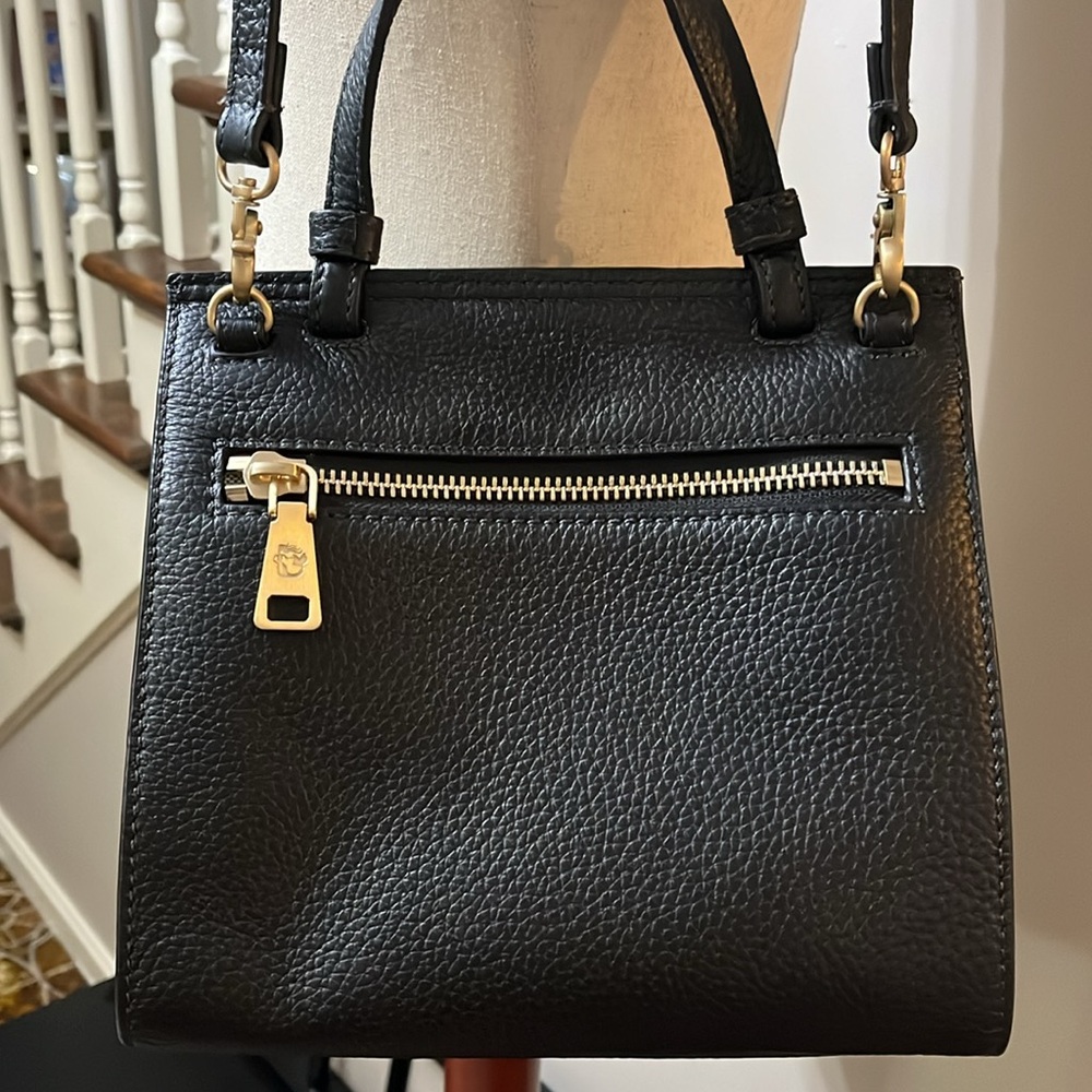 Spartina Black Leather Convertible Crossbody- Satchel Handbag NWOT - Picture 3 of 5
